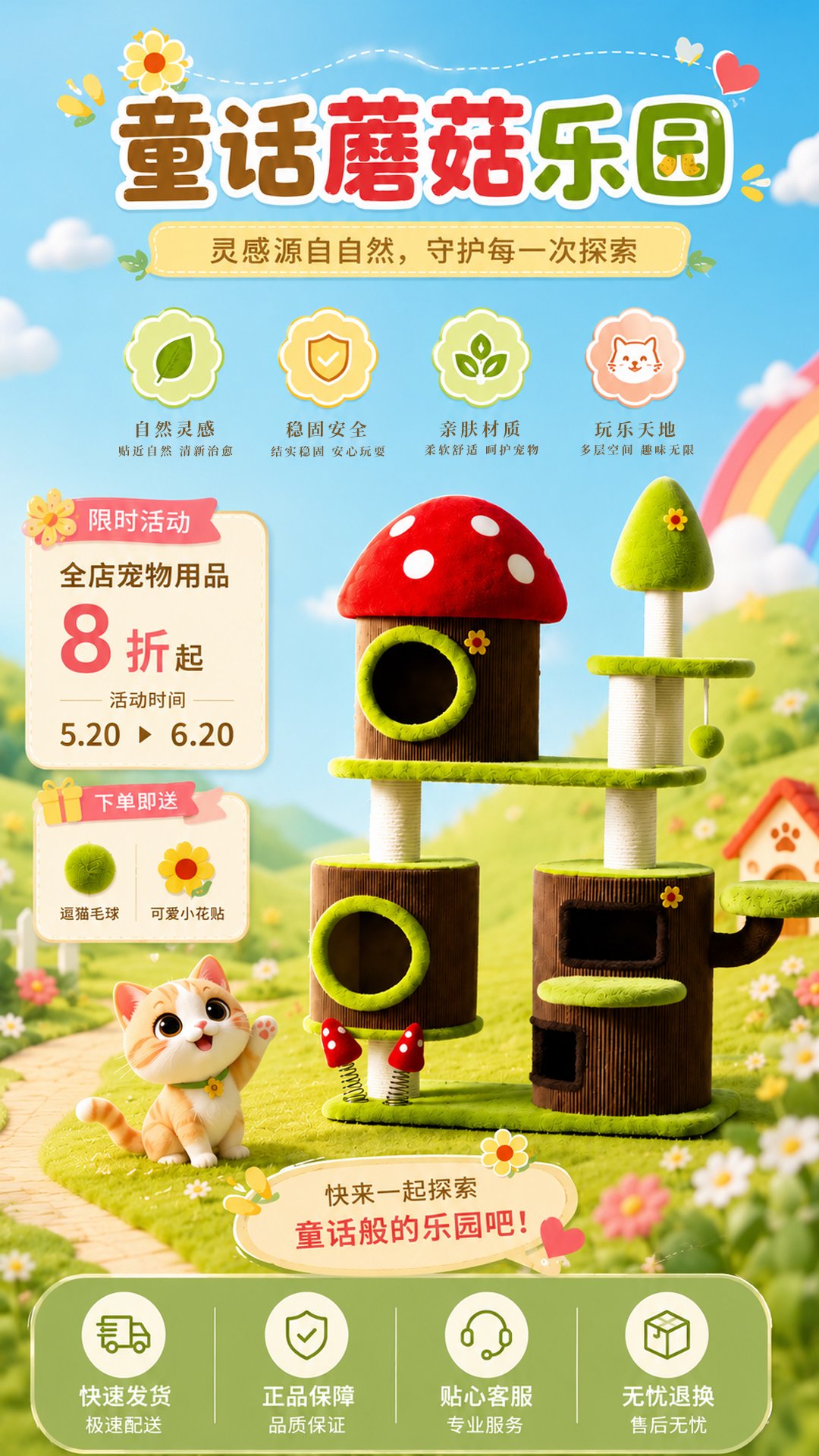 蘑菇森林猫爬架