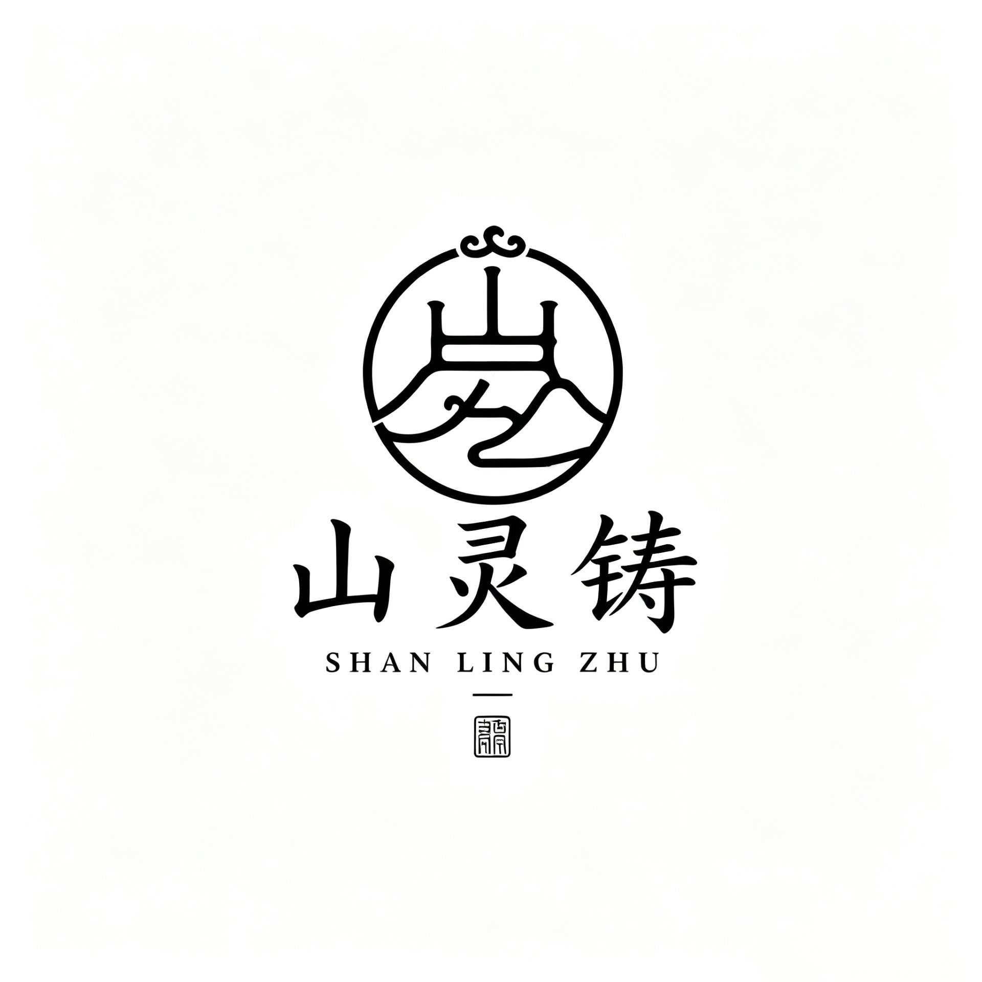 山灵铸 Logo 反黑稿